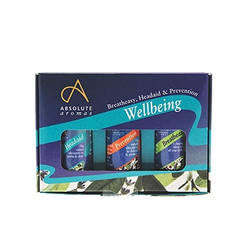 Image of Absolute Aromas Wellbeing Essential Oils Blend Set – 3 x 10ml Pack of Aromatherapy Blend Oils