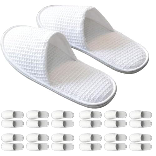 Image of DNSHAN 15 Pairs Waffle Spa Slippers, Non Slip Disposable Slippers For Guest, Washable Reusable, Which Can Be Used As Women Men, House, Indoor, Bathroom, Bedroom, Hotel, Bride Slippers