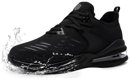 Image of LARNMERN PLUS Waterproof Safety Safety Trainers Boots Men Steel Toe Steel Toe Cap Trainers Boot Safety Shoes Water Proof Non Slip Work Work Shoes Boots Size 12UK,Black