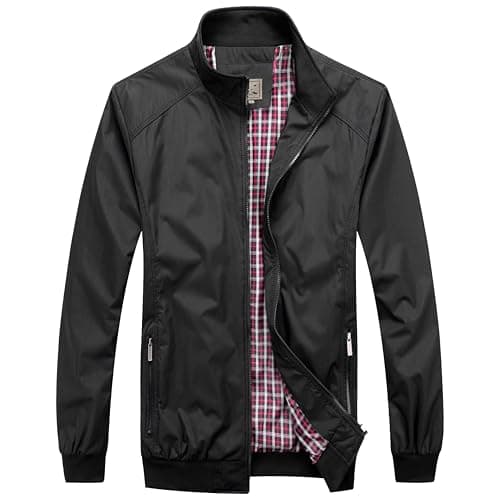 Image of Blu Apparel Mens Harrington Jackets Bomber jacket men Sports Smart Casual Spring jackets for Men UK Black Navy S M L XL 2XL (UK, Alpha, XL, Regular, Regular, Black)