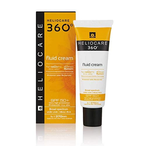 Image of Heliocare® 360° Fluid Cream SPF50+ 50ml / Sun Cream For Face / Daily UVA, UVB Visible light and infrared-A Anti-Ageing Sunscreen Protection / Dry and Normal Skin Types / Hydrating