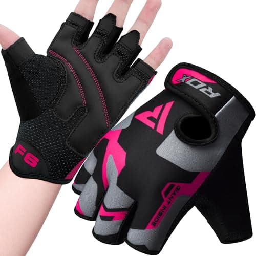 Image of RDX Gym Weight Lifting Gloves Workout Fitness Bodybuilding Breathable Powerlifting Wrist Support Training Exercise, Pink, L