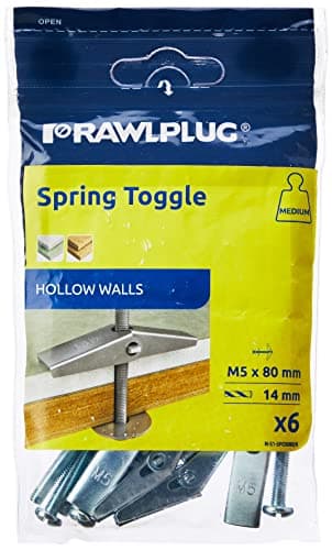 Image of Rawlplug 94 371 Spring Toggle (Card of 6) M5x80mm (6 pieces)