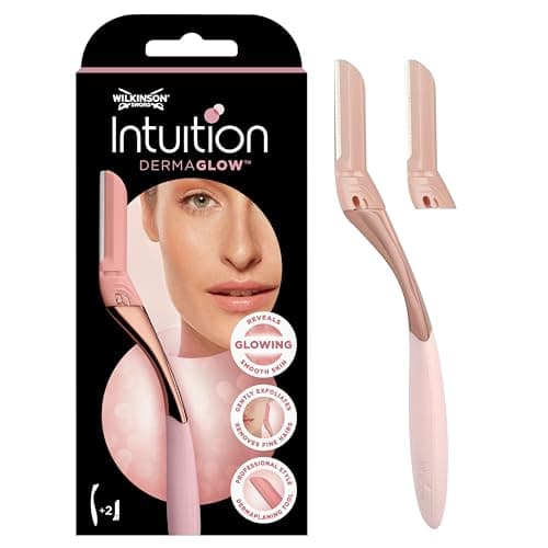 Image of WILKINSON SWORD - Intuition Dermaglow for Women | Facial Hair Remover and Exfoliating Dermaplanning Tool | Razor Handle + 2 Blade Refills