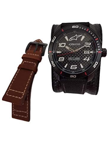 Image of Alpinestars Tech Watch 3H Black Nylon Strap Black and Extra Strap Black