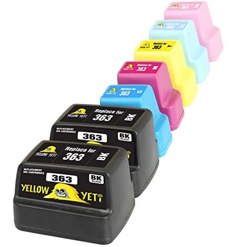 Image of YELLOW YETI Replacement for HP 363 | 7 Ink Cartridges compatible with HP Photosmart C7280 C8180 C5180 C6180 C6280 C7180 3310 3210 3110 8250 D6160 D7160 D7260 D7460