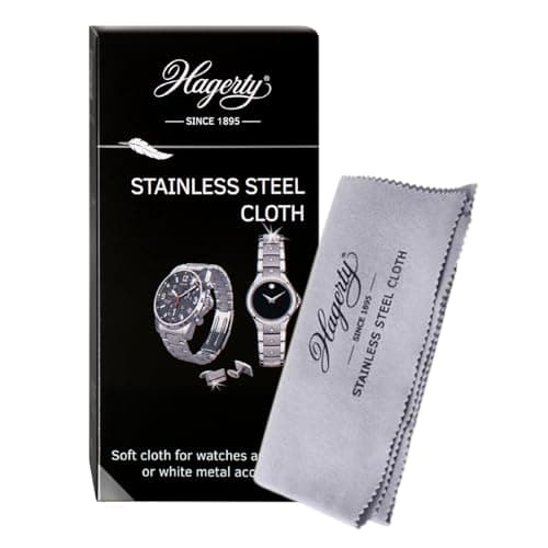 Image of Hagerty Stainless Steel cleaning cloth 36 x 30 cm I Impregnated 100% cotton watch polishing cloth I Stainless steel care cloth for watches jewellery and accessories stainless steel metal