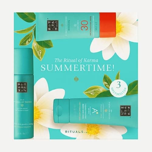 Image of Rituals The Ritual of Karma Summer Travel Set, SPF 30 Sun Protection, Anti-Perspirant Spray, After Sun Serum, 3 Piece Collection