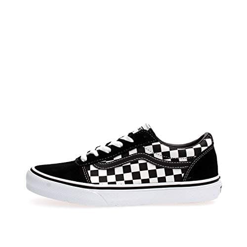 Image of Vans Unisex Kids Ward Sneaker, Checkered Black True White, 1 UK Child