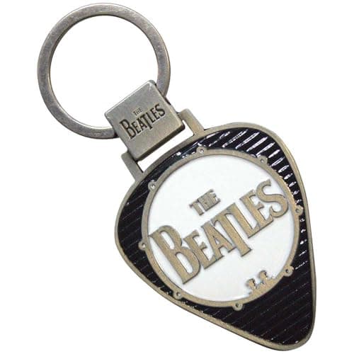 Image of Rock Off officially licensed products The Beatles Drum Logo Plectrum keyring Keychain One Size