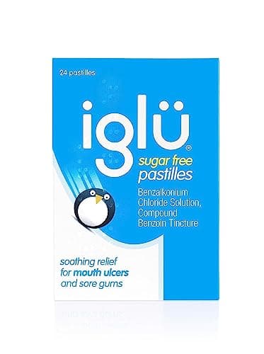 Image of Iglu Sugar Free Pastilles. Soothing Relief for Mouth Ulcers and Sore Gums, 24-count