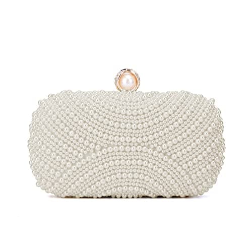 Image of LUI SUI Pearl Wedding Clutch Women Elegant Pearl Beaded Purse Clutch Formal Evening Bag Party Bridal Handbags