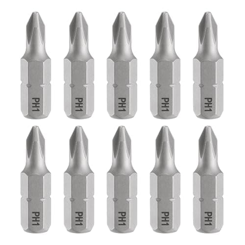 Image of sourcing map 10pcs PH1 Phillips Screwdriver Bit 1/4" Hex Shank 25mm/1" Length Magnetic Cross Head S2 Steel Screw Driver Bit
