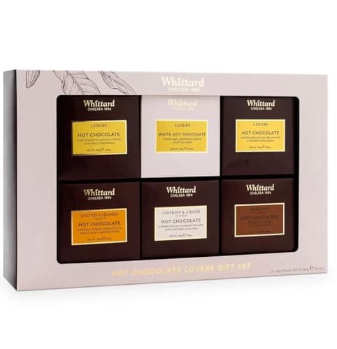 Image of Whittard of Chelsea Signature Hot Chocolate Assortment (Pack of 6) – Luxurious & Creamy Cocoa Collection, Ideal for Gifting & Winter Warmth