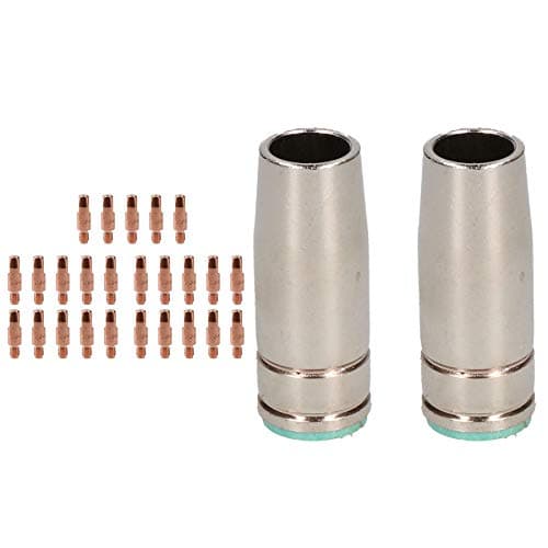 Image of 2 Shroud & 25 x 1.0mm Contact Tips MIG Welding Binzel Style Euro Torch MB25