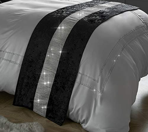 Image of Diamante & Crushed Velvet Sparkle Bed Runner