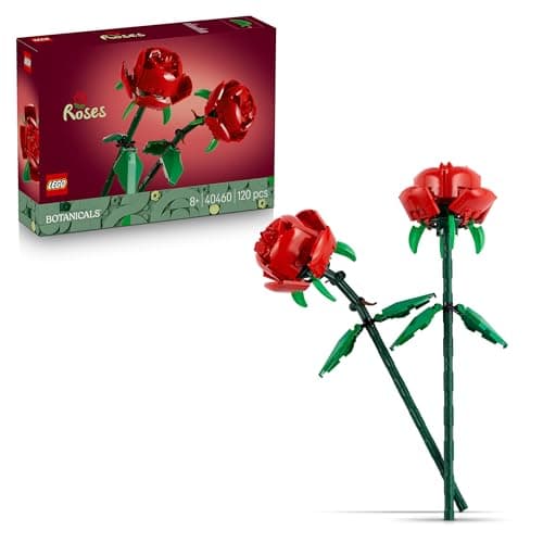 Image of LEGO Botanicals Roses - Faux Flowers Building Set - Desk Decoration or Floral Home Decor - Nature Toy for 8+ Year Old Girls & Teens - Birthday Gift Idea - 40460