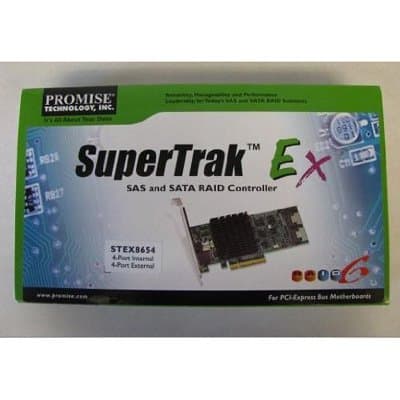 Image of Promise Technology SuperTrak EX8654 PCI Express x8 3Gbps RAID Controller - RAID Controllers (SAS, SATA, Serial ATA II, PCI Express x8, Half Height (Low Profile), 0, 1, 5, 6, 10, 50, 60, 1E, 512MB, DDR2)