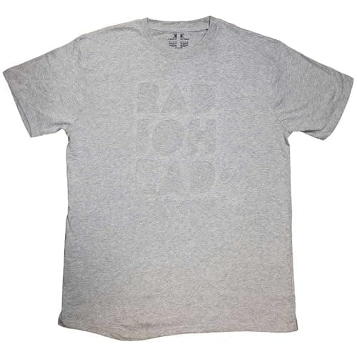 Image of Rock Off officially licensed products Radiohead Note Pad Cut Out Logo T Shirt L Grey
