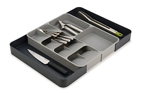 Image of Joseph Joseph DrawerStore Expanding Cutlery, Utensil & Gadgets Organiser, Expandable in drawer space saving tray- Grey