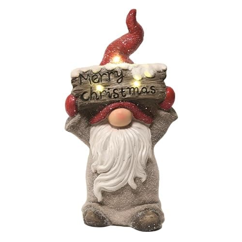 Image of Divas World Merry Christmas Gonk Large Statue with LED Light - Festive Xmas Decoration Gnome Figurine (Red Hat Gonk)