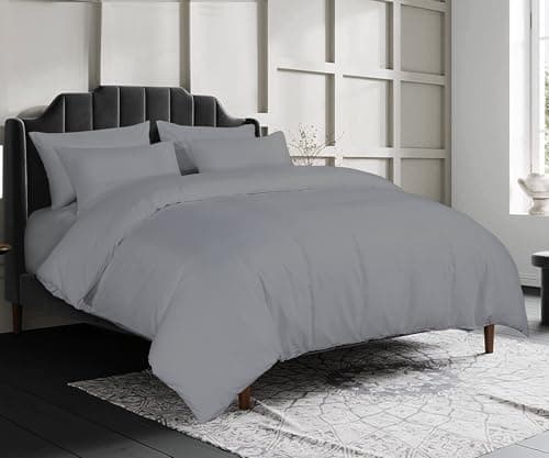 Image of sleepdove® LUXURY EGYPTIAN COTTON 200 COUNT BEDDING SETS DUVET COVER SET (QUILT COVER WITH PILLOW CASES (King, Grey)