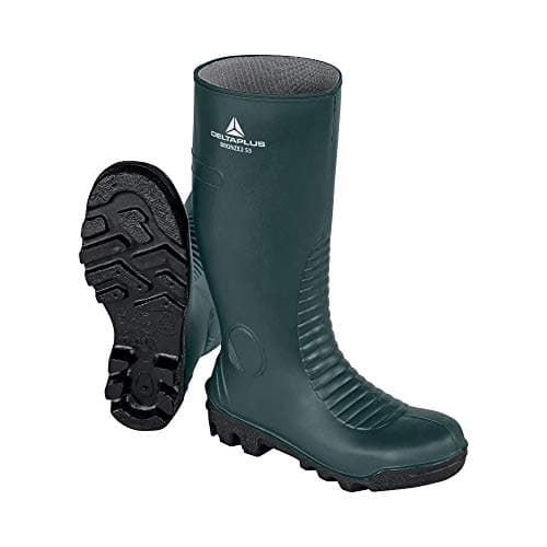 Image of Delta Plus Bronze2 S5 SRA Safety Wellington Boots - Slip Resistant - Color: Green-Black - Size: 10