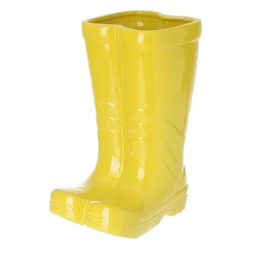 Image of Heaven Sends Small Ceramic Yellow Wellington Boot Plant Pot – 17x15x10cm Decorative Flower Pot – Novelty Indoor & Outdoor Planter for Herbs, Succulents & Flowers