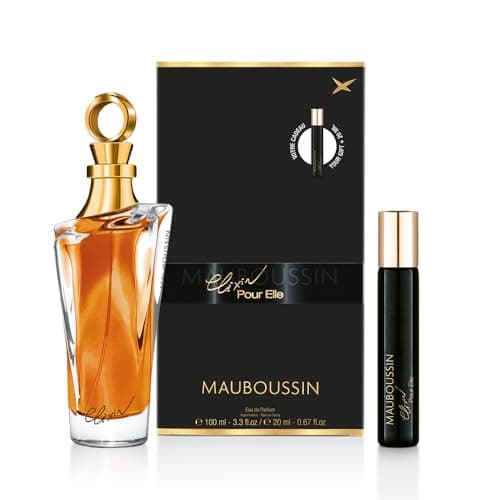 Image of Mauboussin - Elixir Pour Elle 100ml (3.3 Fl Oz) + 20ml Travel Spray (0.67 Fl Oz) - Eau de Parfum for Women - Floral & Oriental Scent