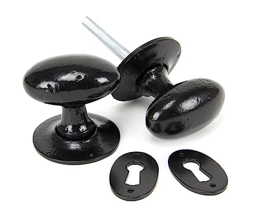 Image of From the Anvil Black Oval Mortice/Rim Knob Set
