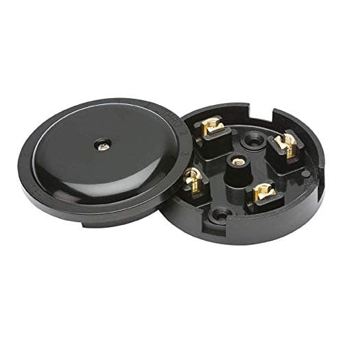 Image of Knightsbridge White Square edge Plastic 20A Junction Box 4-Terminal - Black (79mm)