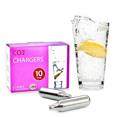 Image of ICO 10-Pack 8g CO2 Cartridge for Soda Syphon, CO2 Canisters for Sparkling Water Maker - Premium Quality Food-Grade Carbon Dioxide Chargers for Seltzer – Non-Threaded – [NOT FOR WHIPPED CREAM]