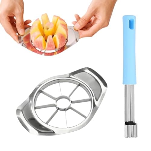 Image of 2Pcs HYMC Stainless Steel Apple Corer and Slicer, Apple Cutter for Baking & Fruit Snacks – Sturdy Wide Handles, Dishwasher Safe Kitchen Tool for Apples, Pears, Oranges, Gift for Bakers