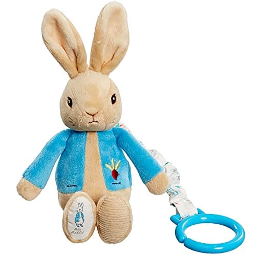 Image of Rainbow Designs PO1451 Beatrix Potter Peter Rabbit Jiggle Attachable Soft Toy - Unisex Pram Toy for Toddlers and Babies