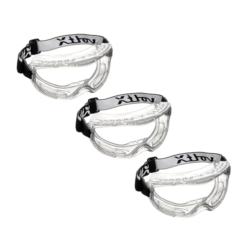 Image of voltX 3 x DEFENDER CLASSIC indirect ventilated Safety Goggles, CLEAR lens with snug fitting seal and buckle adjustable headband, CE EN166BT, EN170 Anti fog & Anti Scratch coated UV400 lens.