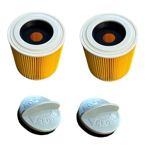 Image of Quailitas Premium Filter Cartridges [Pack of 2] - Vacuum Cleaner Cartridge Filter for Kärcher WD2, WD3, MV2, MV3 for Wet and Dry Application | Vacuum Accessories