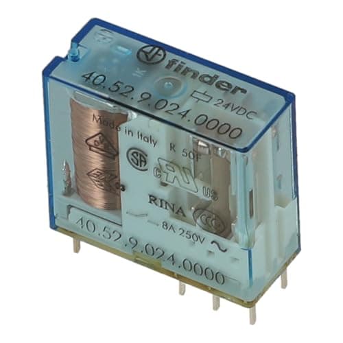 Image of 4052-9024 | 40.52.9.024.0000 | FINDER PCB/PLUG-IN RELAY, 8A, 5MM PINNING, 2 POLE, 24VDC, 0.65W, CO, STANDARD