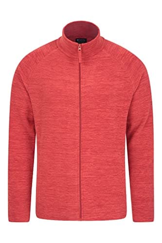 Image of Mountain Warehouse Snowdon Mens Full Zip Fleece - Midlayer Pullover, Breathable Jacket, Soft Outerwear, Smooth Fleece Top - For Spring Summer, Travelling Dark Red XL