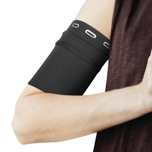 Image of PATIKIL Universal Running Armband Sleeve 7.09"x4.75", Cell Phone Arm Bands Sleeve with Zipper Pocket for Key Earphones Credit Cards Sports Gym Workouts Exercise (L, Black)