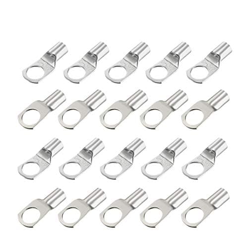 Image of Carkio 6.4mm² Non-Insulated Copper Crimp Terminals, U-Type Copper Eyelets Tubular Lug Ring Terminal Connectors Wire terminals Connector SC16-10 20pcs