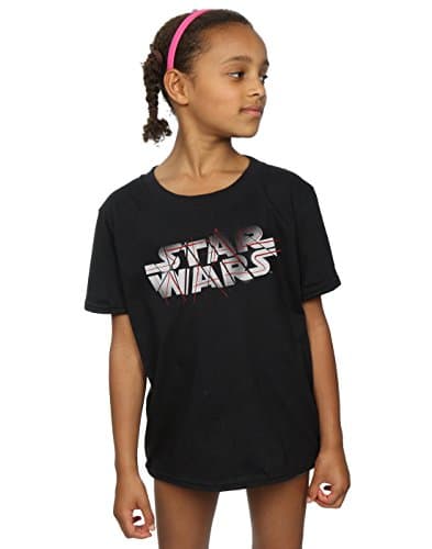 Image of Star Wars Girls The Last Jedi Spray Logo T-Shirt 7-8 Years Black