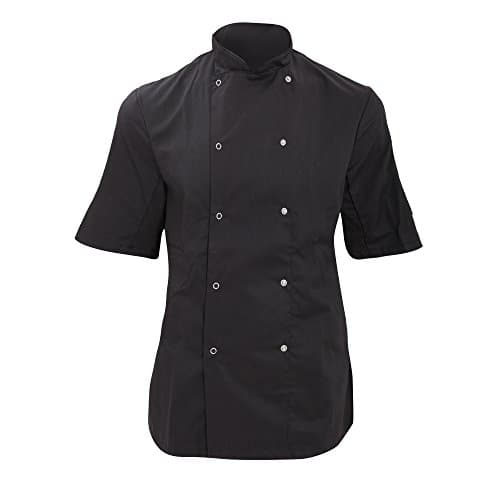 Image of Dennys Womens/Ladies Economy Short Sleeve Chefs Jacket/Chefswear (L) (Black)