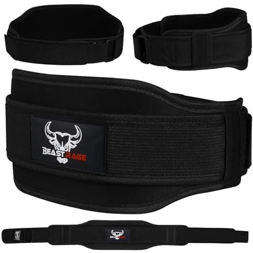 Image of Weight Lifting Belt Double Strength 5.5 Padded Neoprene Back Gym Bodybuilding Deadlifts Lifting Exercise Fitness Workout Belts Men Women Lumbar Training Core Support (L, Black)