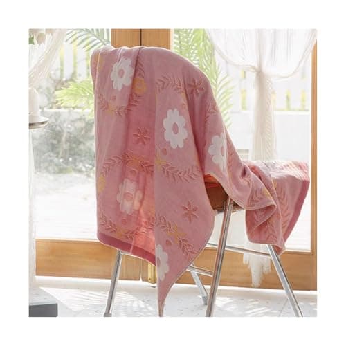 Image of BLMAGS Pure Cotton Bath Sheets Absorbent Quick-Drying Bath Sheets Household Soft Washable Floral Bath Towel 55.1x27.5in