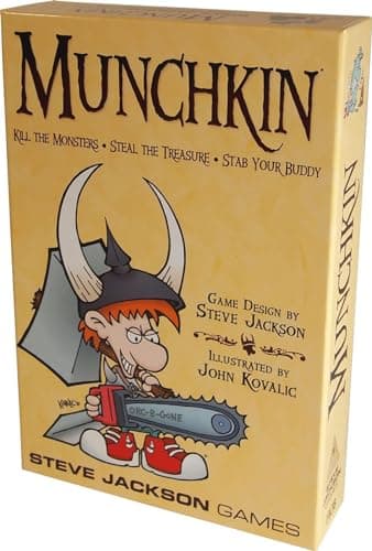 Image of Steve Jackson Games, Munchkin, Board Game, Ages 10+, 3 to 6 Players, 60 Minutes Playing Time, Black