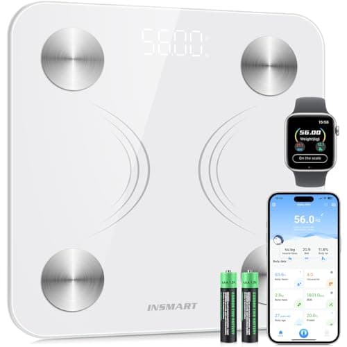 Image of INSMART Bathroom Weighing Scales For Body Weight, Smart Digital Bluetooth Body Fat Scale Machine for Body Composition Analyzer with APP for Fitness Accurate Bmi Health Electronic (ST:LB/LB/KG)