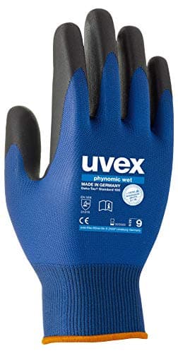 Image of Uvex 60060 9 Phynomic Wet Safety Glove, Size: 9, Blue, Anthracite