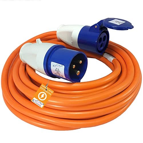 Image of Xtremeauto 10M Extension Lead - Heavy Duty Caravan Hook Up Cable, 240V 16amp Cable Lead Camping Extension Lead Orange High Vis Orange Mains Power Lead Cable - Perfect For Campervan & Motorhome (10M)