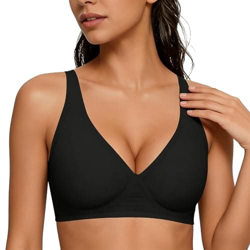 Image of LXEASYGO Wireless Jelly Bra for Women Seamless Non Wired Push Up Soft Comfort Support Full Coverage Sleep T Shirt Bras Ladies Everyday Bralettes (UK, Alpha, XL, Regular, Regular, Black)
