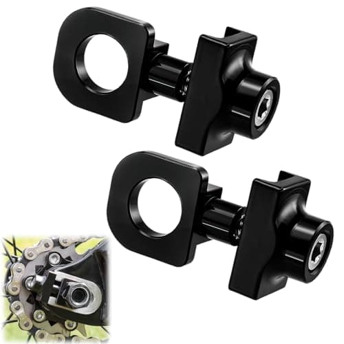 Image of Bike Chain Tensioners, 2 PCS Single Speed Chain Tug Adjusters, CNC Aluminium Rear Axle Chain Guides for BMX, Fixie and Single Speed Bikes, Black